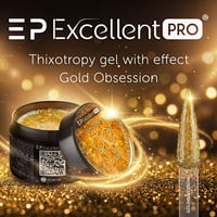 Excellent PRO Thixotropy gel with effect Gold Obsession 15g - 3