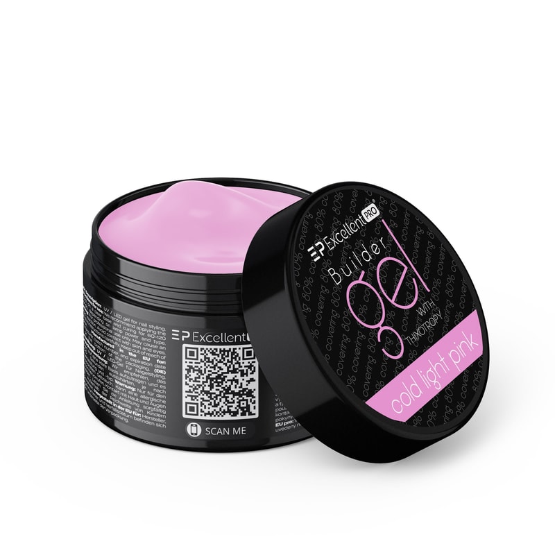 Excellent PRO Builder gel with thixotropy cold light pink 15g - 1