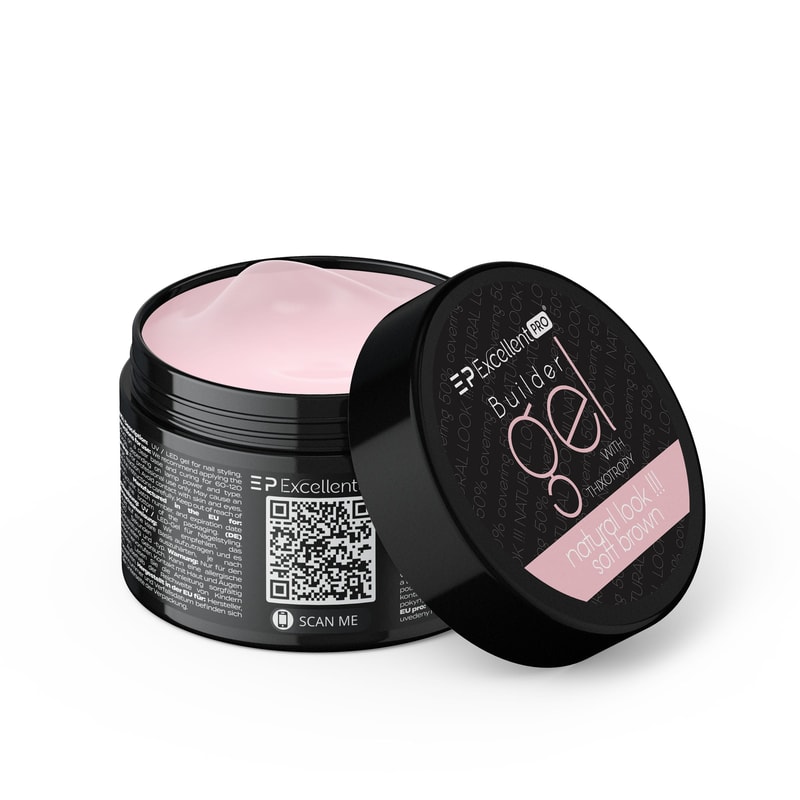 Excellent PRO Builder Gel With Thixotropy Natural Look Soft Brown 50g - 1