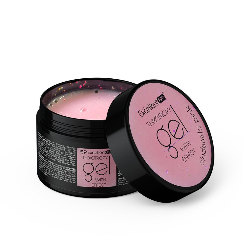 Excellent PRO Thixotropy gel with effect Cinderella Pink 50g - 1
