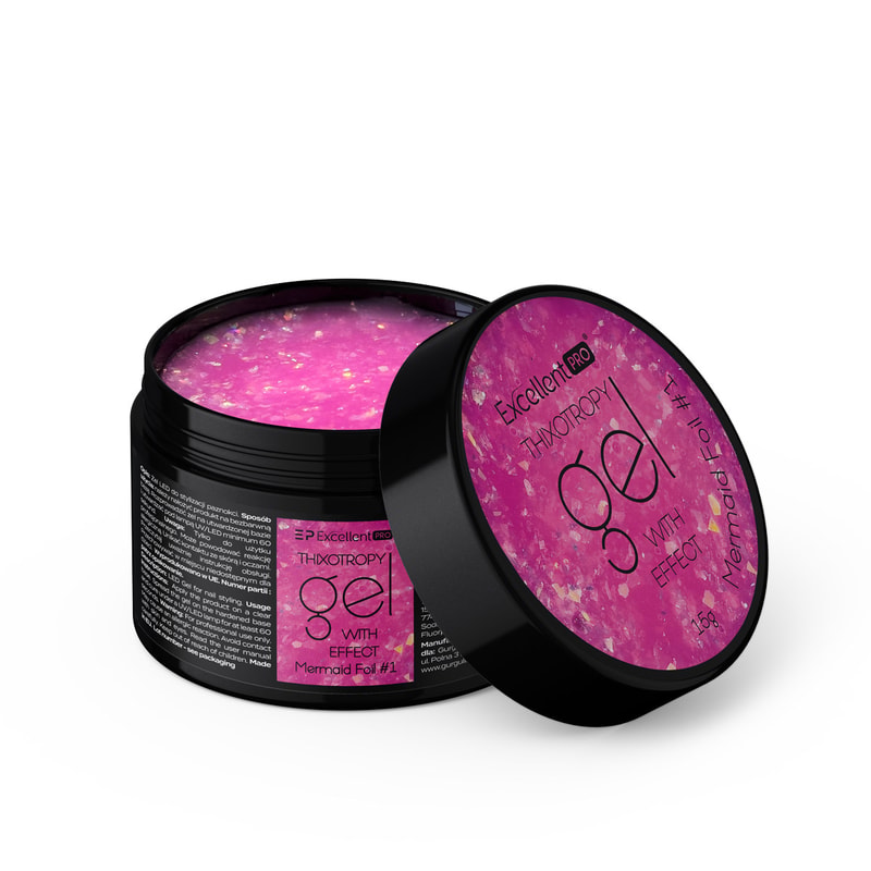 Excellent PRO Thixotropy gel with effect Mermaid Foil #1 15g - 1