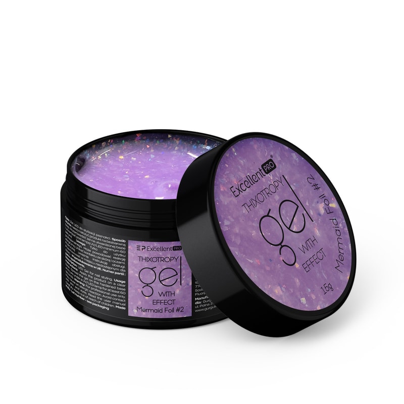 Excellent PRO Thixotropy gel with effect Mermaid Foil #2 15g - 1
