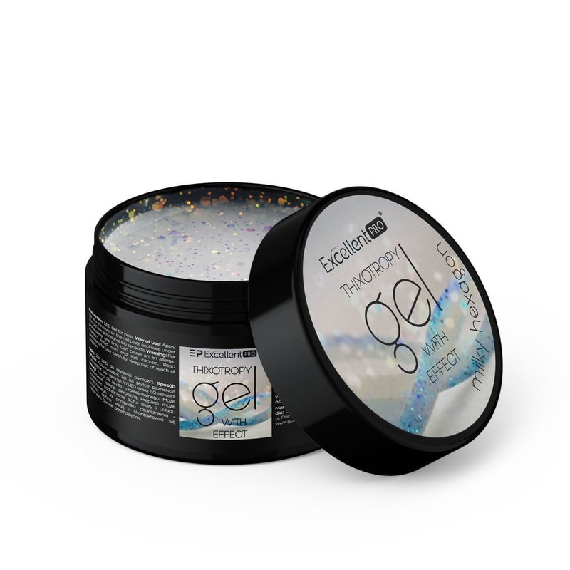 Excellent PRO Thixotropy gel with effect Milky Hexagon 50g - 1