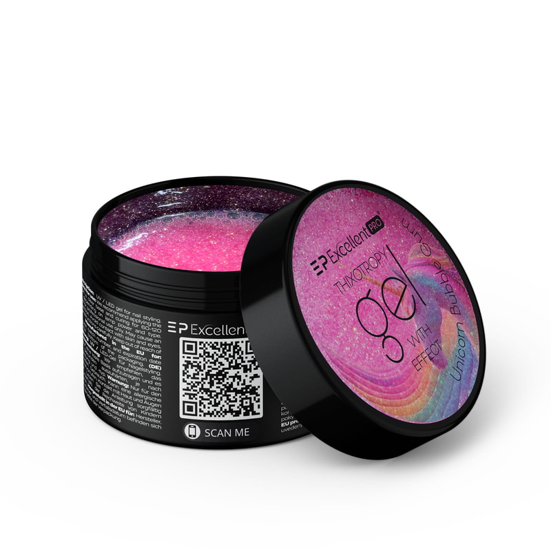 Excellent PRO Thixotropy gel with effect Unicorn Bubble Gum 50g - 1