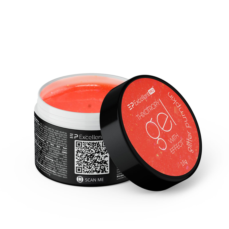 Excellent PRO Thixotropy gel with effect GLITTER PUMPKIN 15g - 1