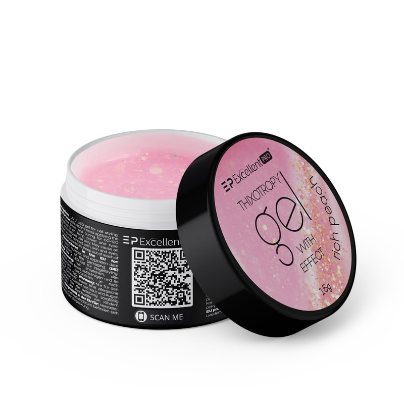 Excellent PRO Thixotropy gel with effect Rich Peach 15g - 1