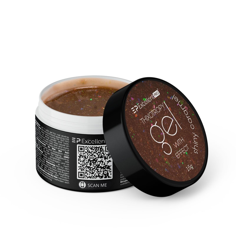 Excellent PRO Thixotropy gel with effect SHINY CARAMEL 15g - 1