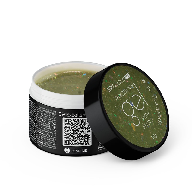 Excellent PRO Thixotropy gel with effect SPARKLING OLIVE 15g - 1